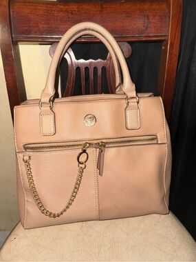 Anne Klein Tan Handbag with gold chain